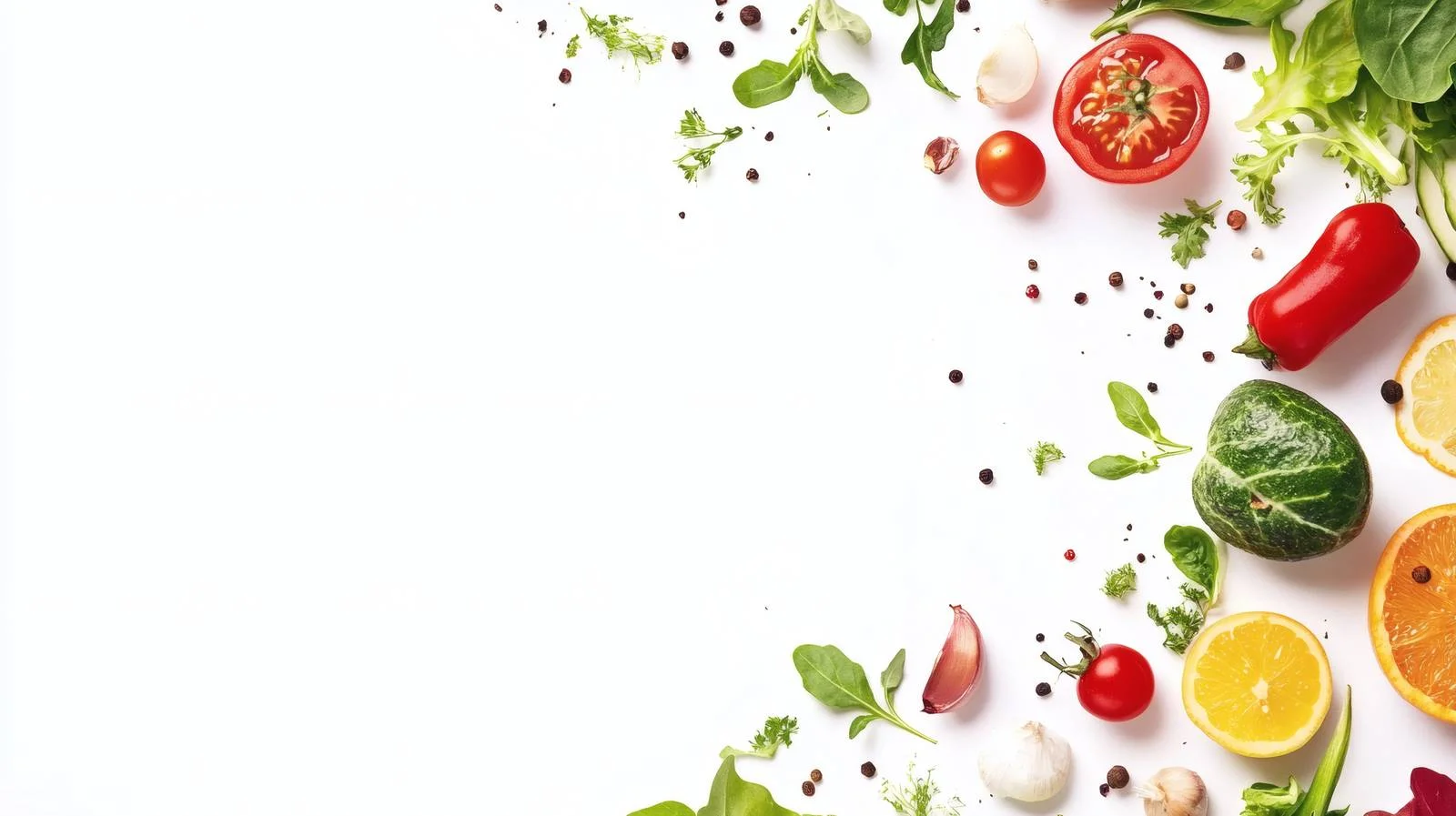 Fresh Organic Food on White Background — free download from Dotvec