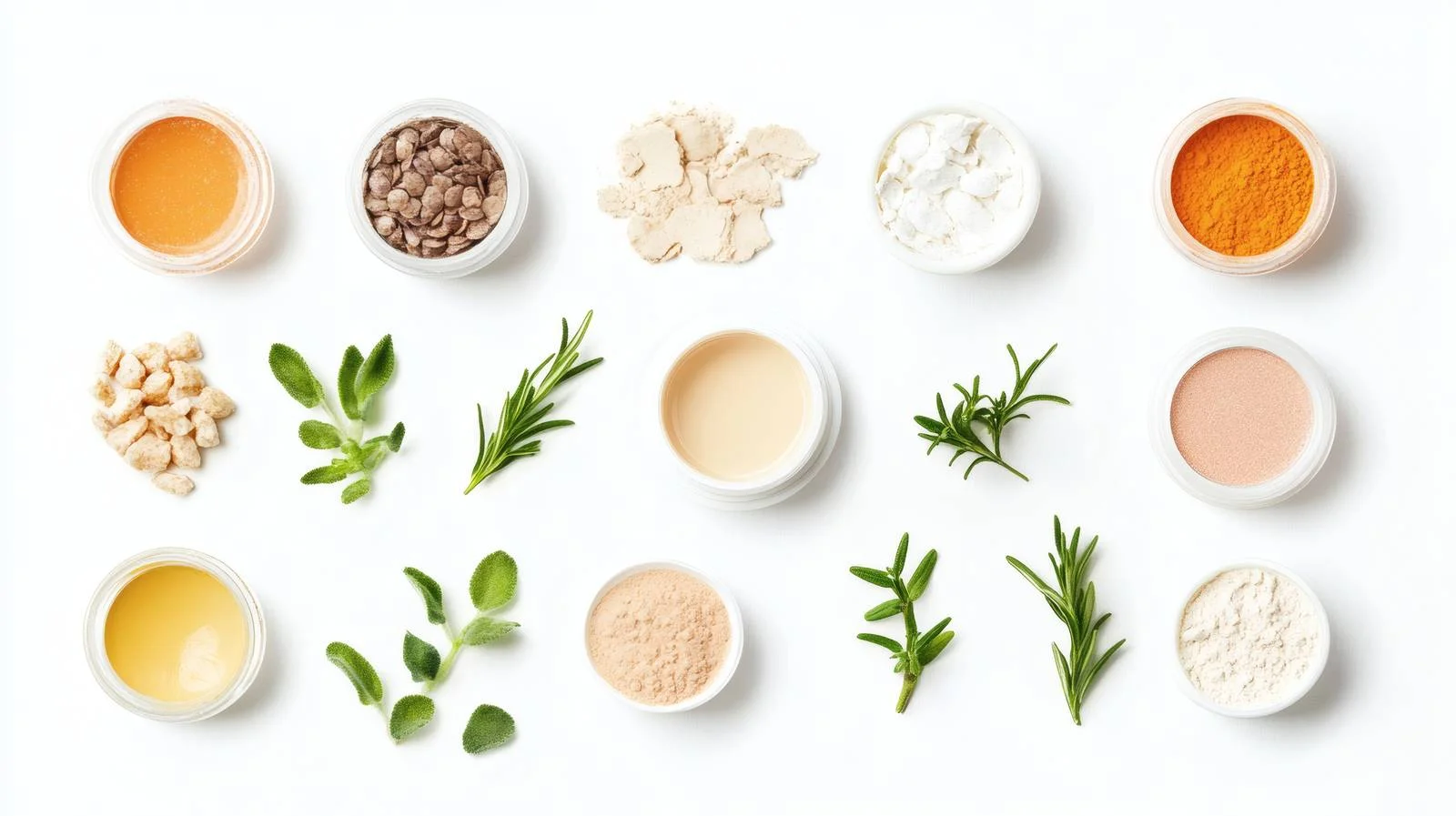 Natural Cosmetics Palette and Ingredient Display — free download from Dotvec