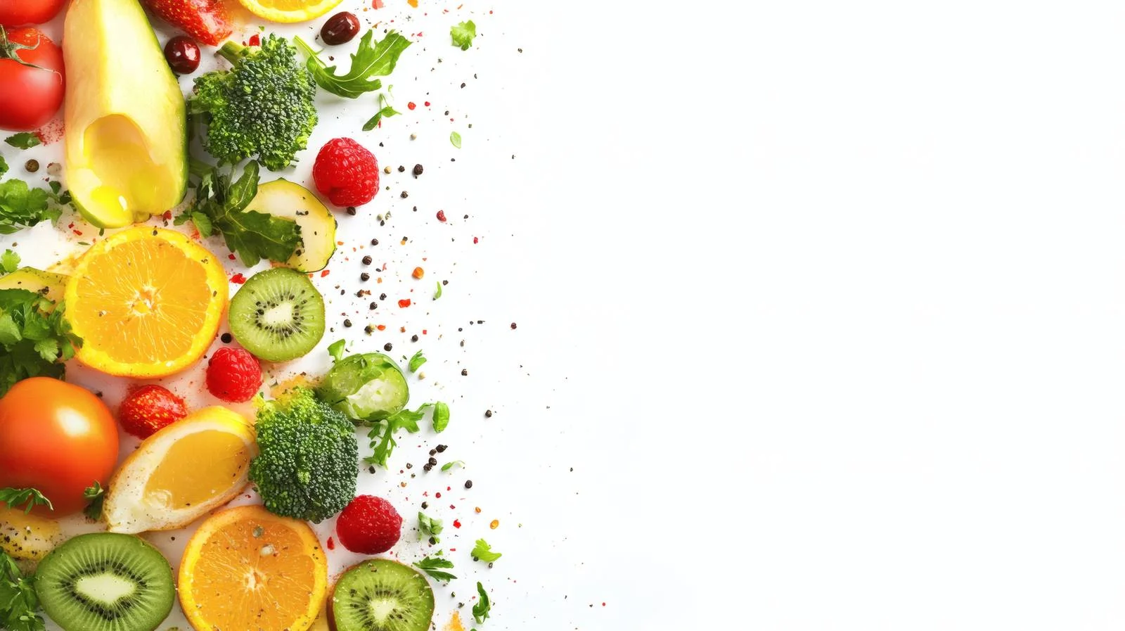 Fresh Organic Food on White Background — free download from Dotvec