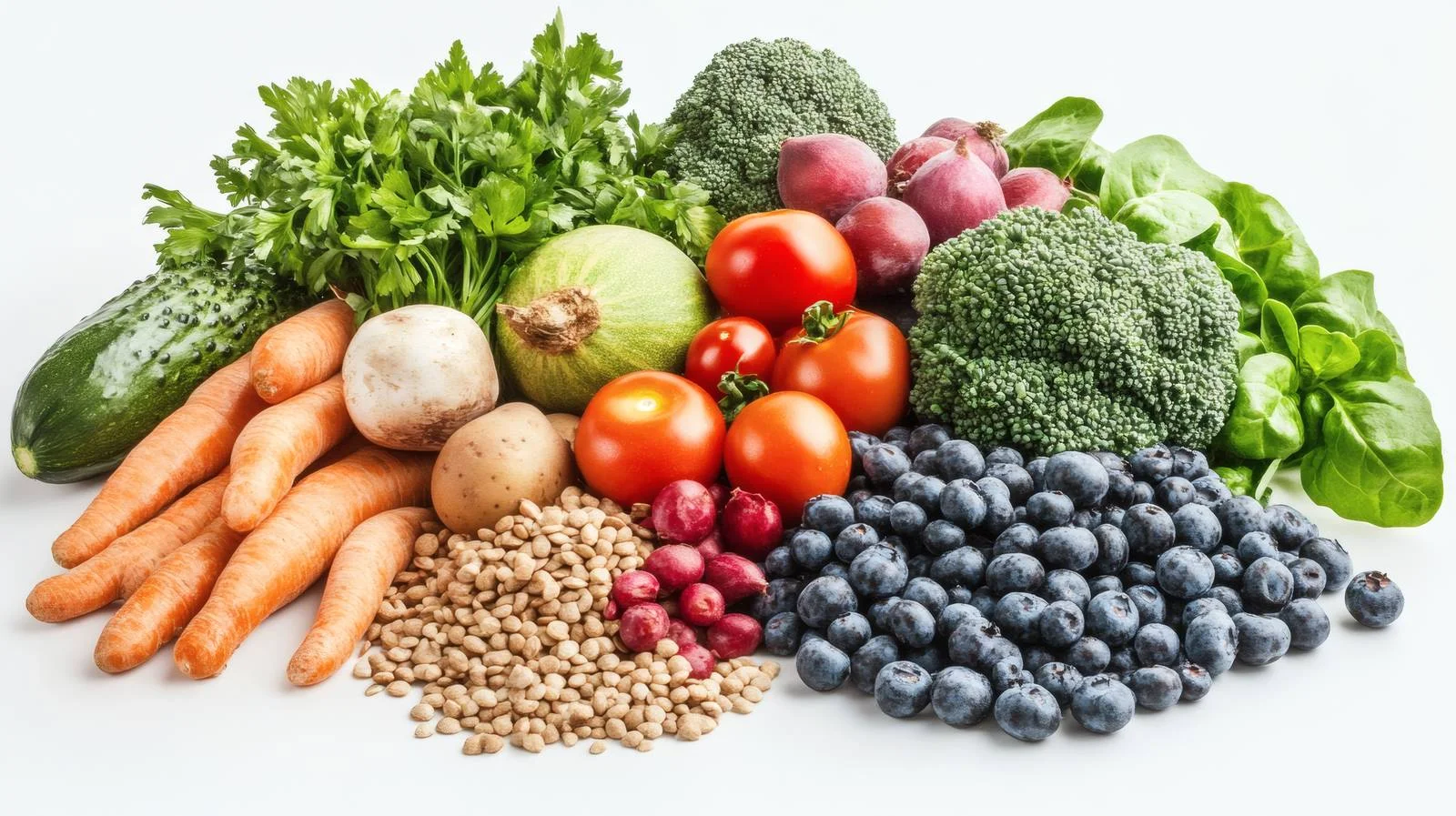 Assorted Organic Produce on White Background — free download from Dotvec