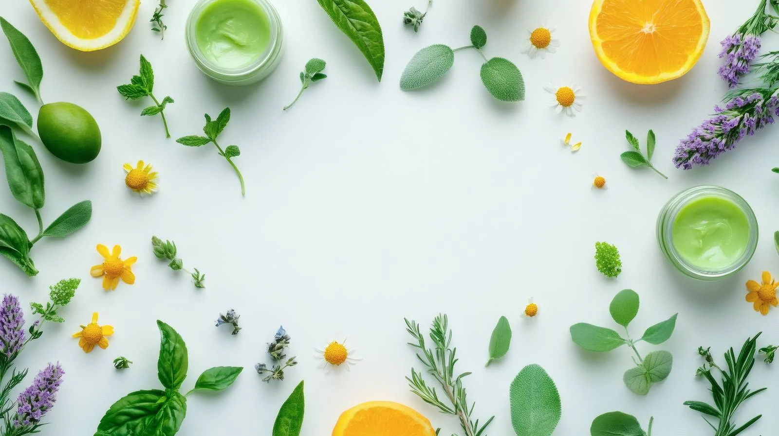 Natural Herbal Skincare on White Background — free download from Dotvec