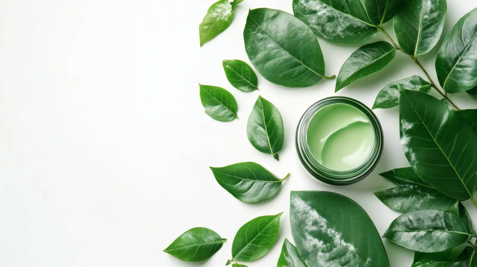 Natural Skincare Product on Fresh Leaves — free download from Dotvec