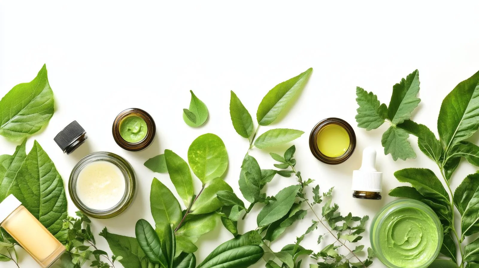 Natural Skin Care Products on Leaf — free download from Dotvec