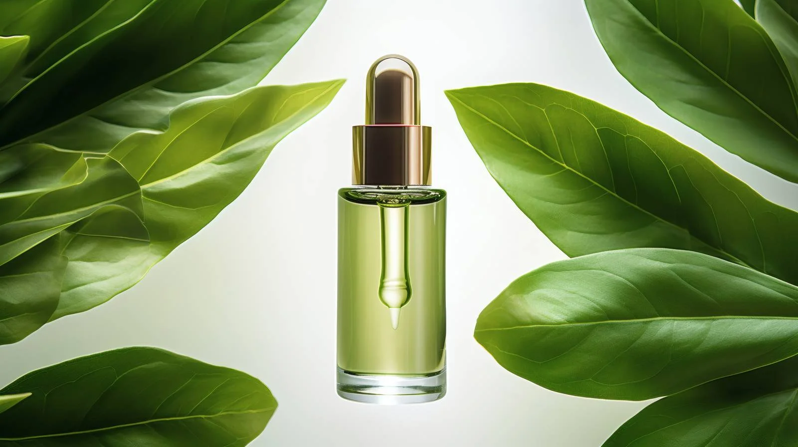 Natural Serum on Fresh Leaves Isolated — free download from Dotvec