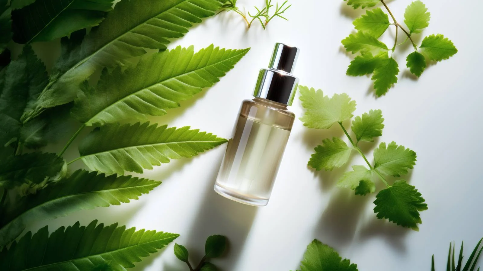 Natural Skin Care Serum on Leaves — free download from Dotvec