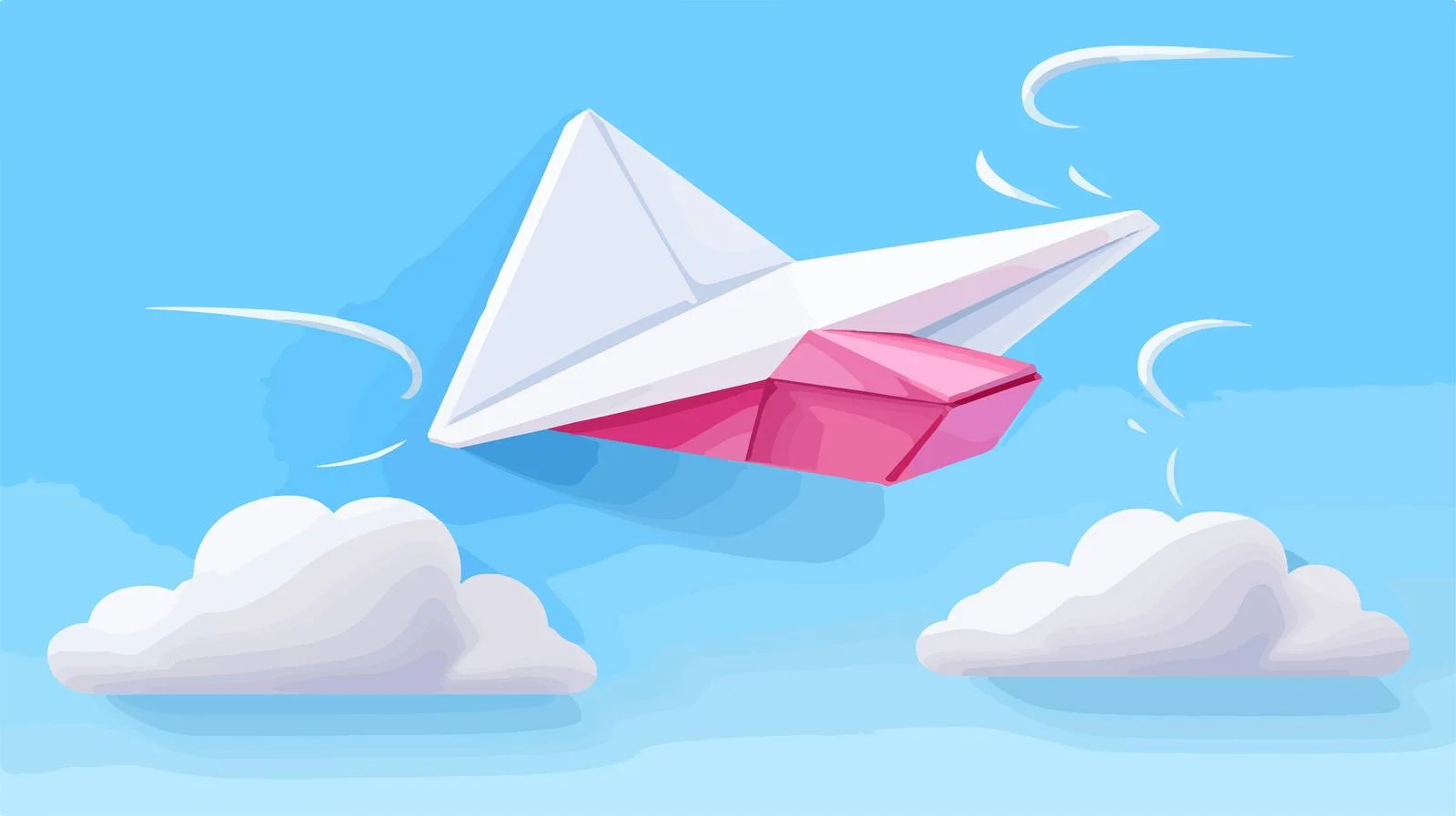 Origami Airplane Flying for Email Sending — free download from Dotvec