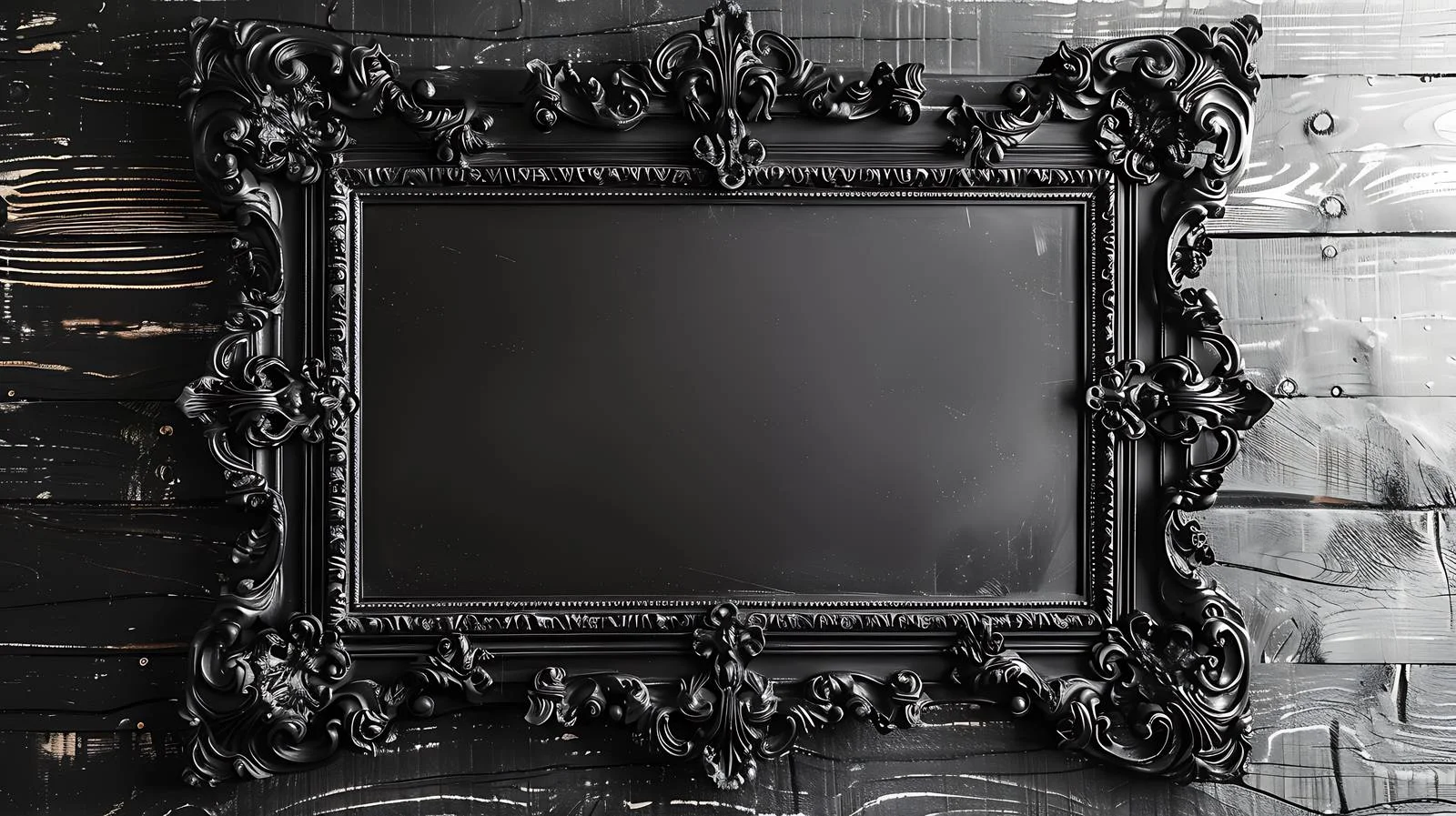 Elegant Victorian Metal Frame on Dark Wood Backdrop — free download from Dotvec