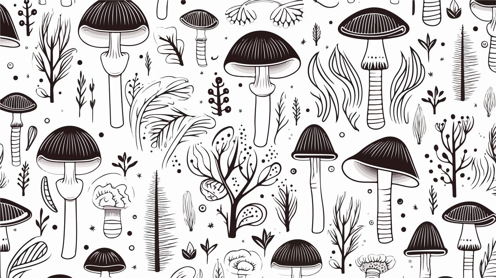 Mushroom Seamless Pattern — free download from Dotvec