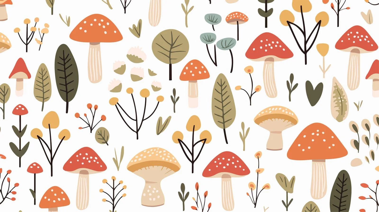 Mushroom Seamless Pattern — free download from Dotvec