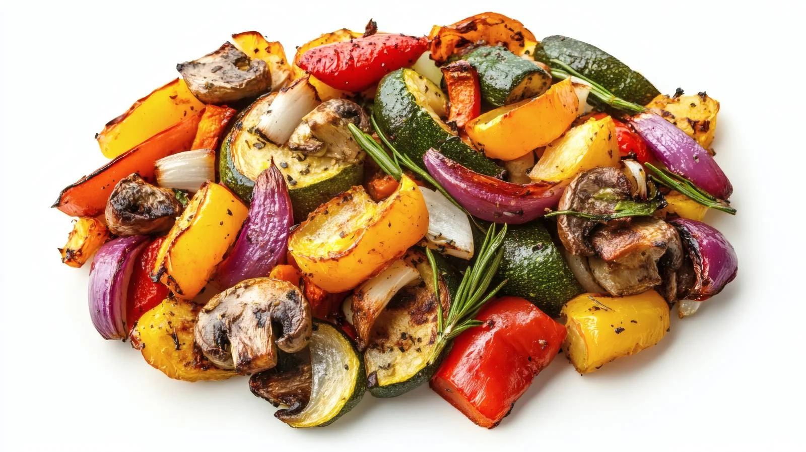 Gourmet Oven-Roasted Vegetables on White Background — free download from Dotvec