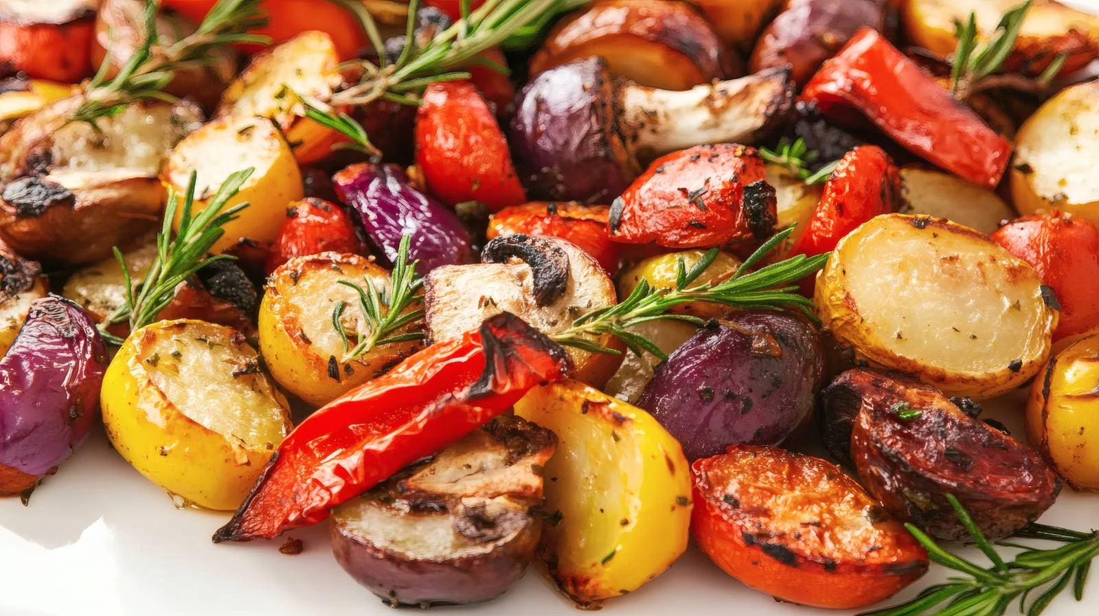Gourmet Oven-Roasted Vegetables on White Background — free download from Dotvec