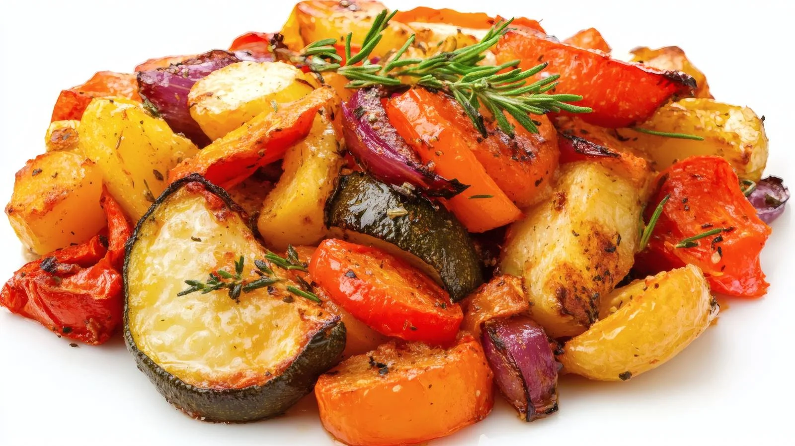 Succulent oven-roasted veggies on white backdrop — free download from Dotvec