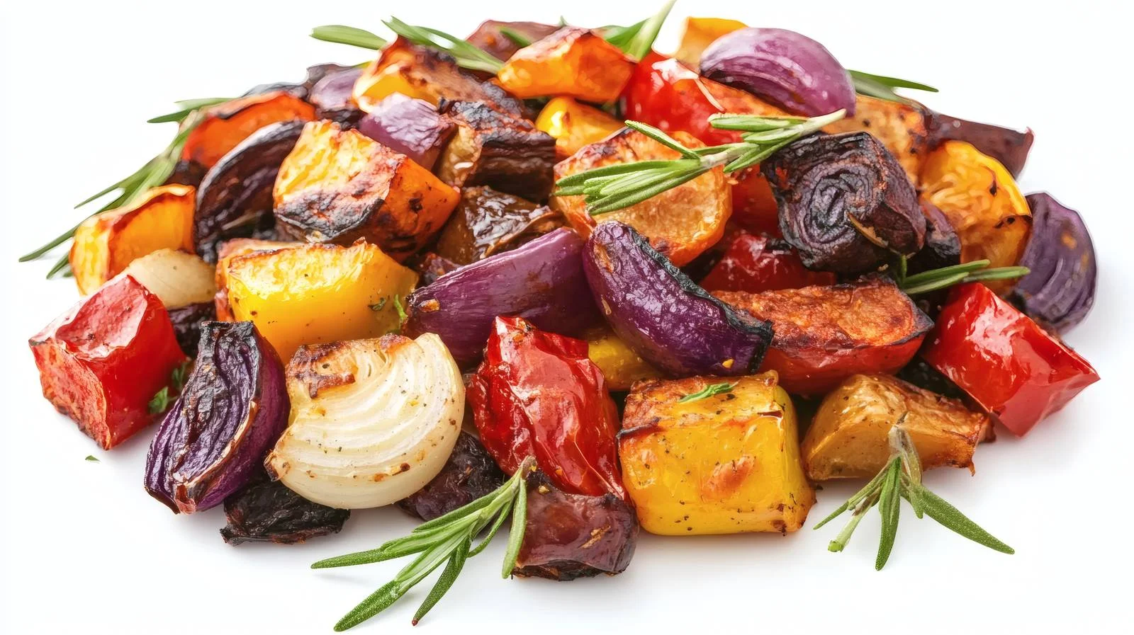 Premium Oven-Roasted Vegetables on White — free download from Dotvec