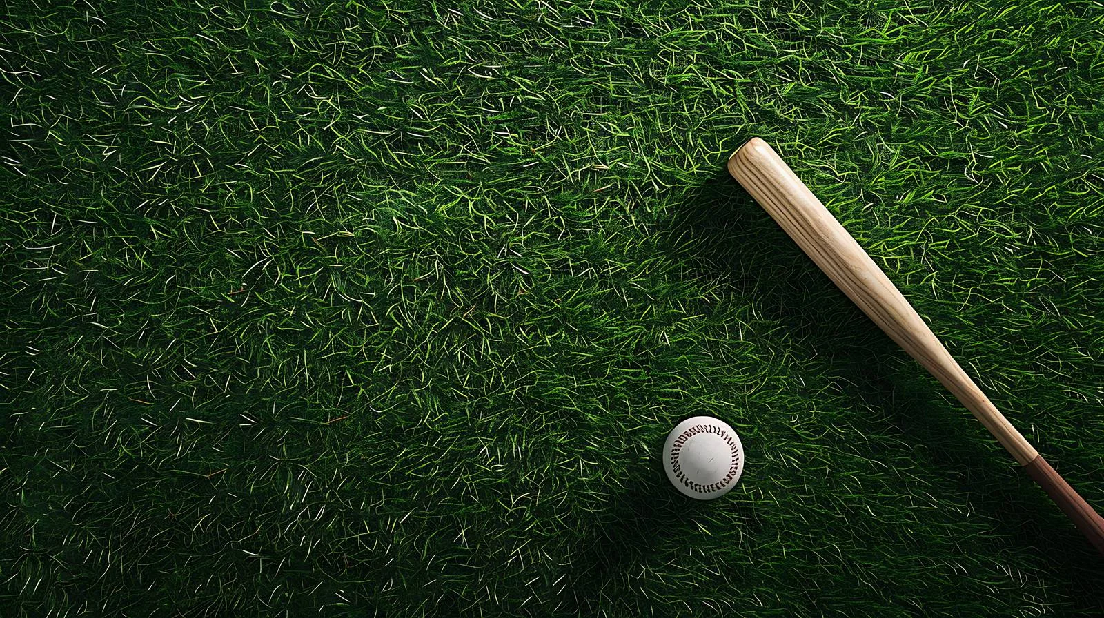 Baseball and bat on turf field — free download from Dotvec