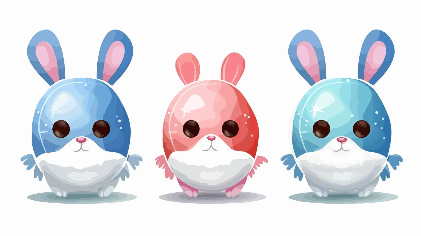 Easter Eggs with Bunny Ears — free download from Dotvec