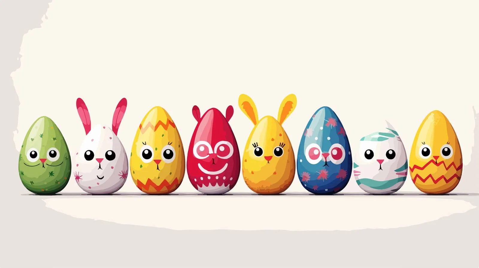 Easter Eggs with Bunny Ears — free download from Dotvec