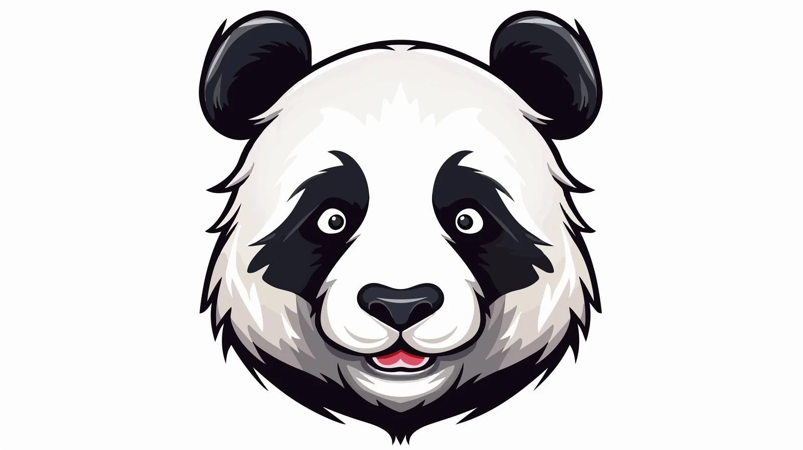 Symmetrical Cartoon Panda Head Vector Illustration — free download from Dotvec