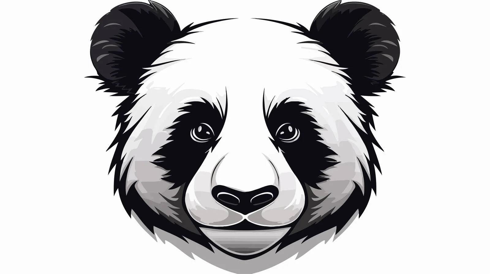Symmetrical Panda Head Cartoon Vector Design — free download from Dotvec