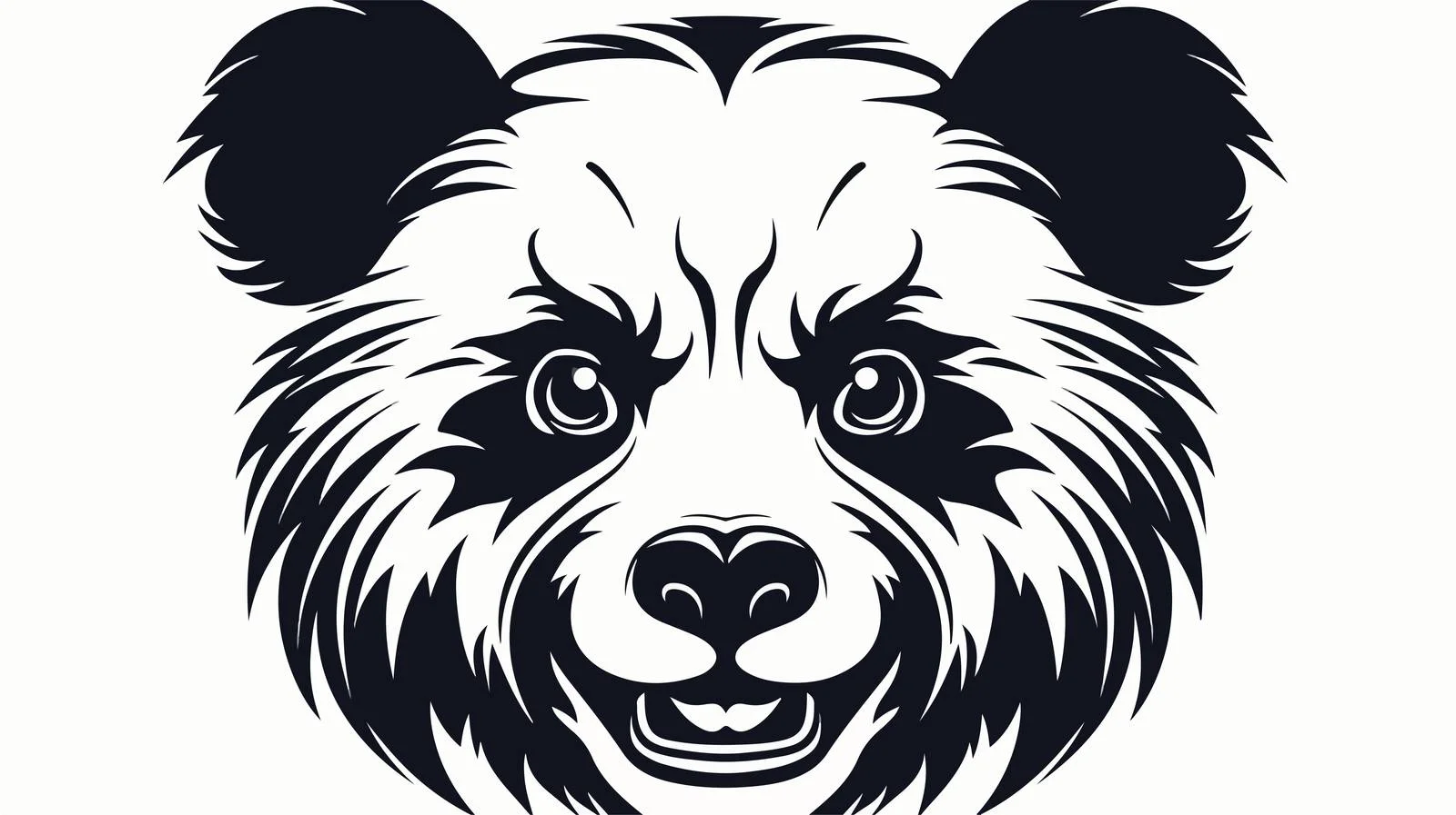 Symmetrical Panda Cartoon Head Vector Illustration — free download from Dotvec