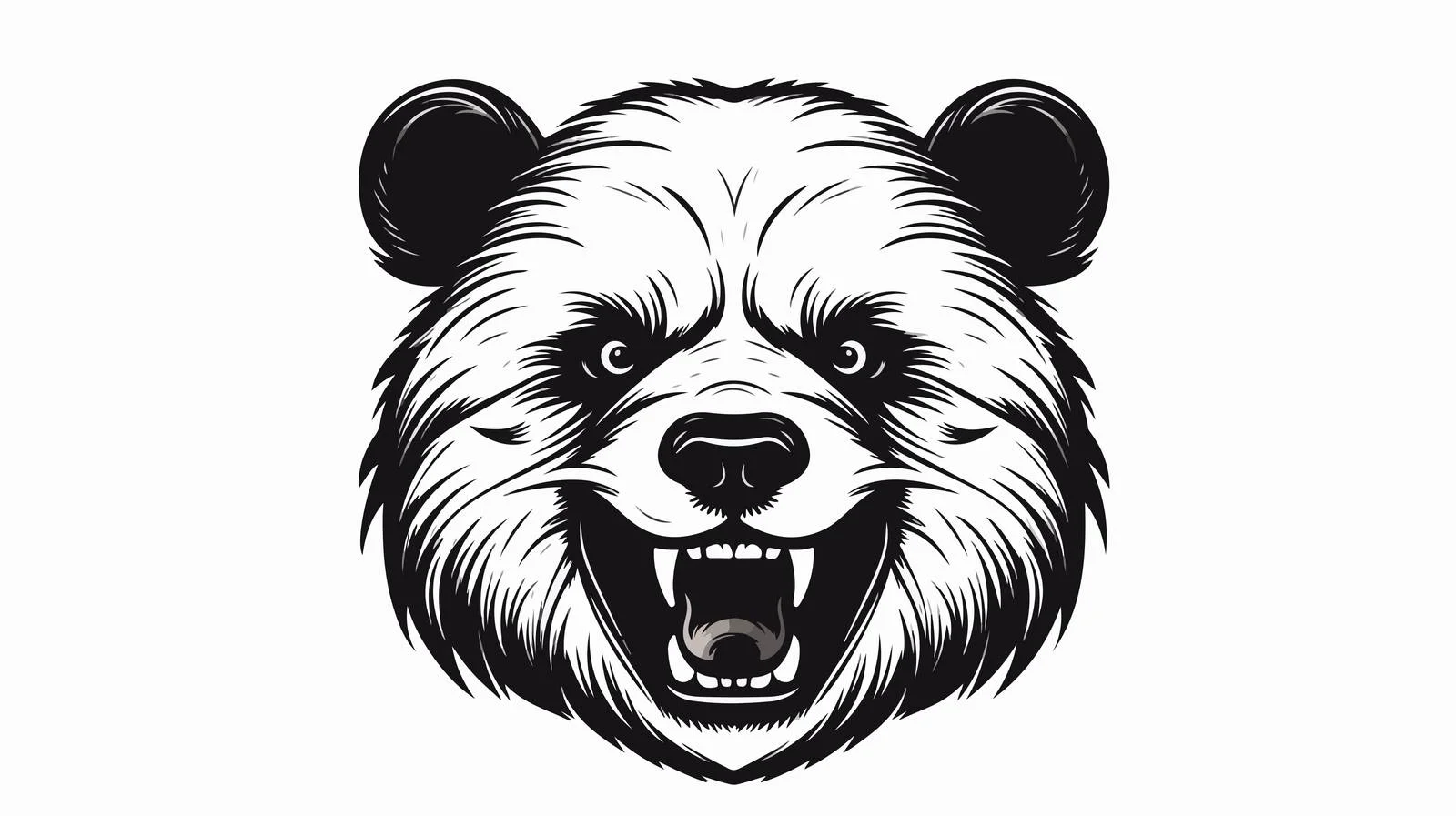 Hand-Drawn Panda Head Doodle Illustration — free download from Dotvec