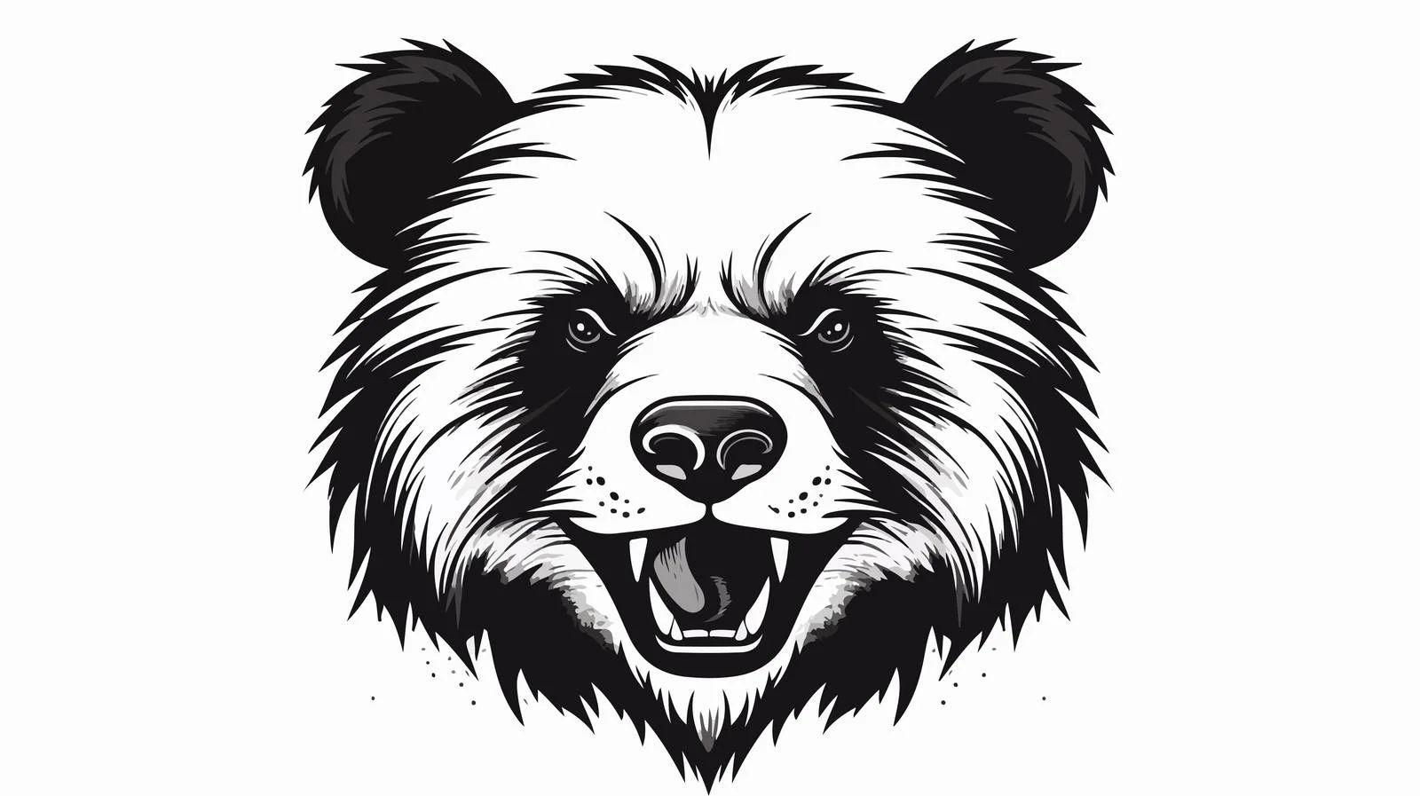 Hand-Drawn Panda Head Doodle Sketch — free download from Dotvec