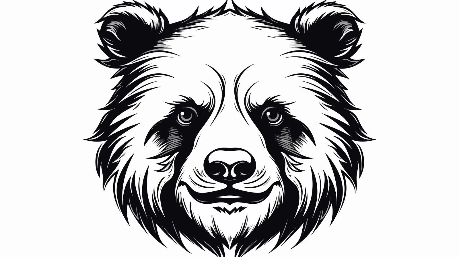 Hand-drawn Panda Head Doodle Illustration — free download from Dotvec