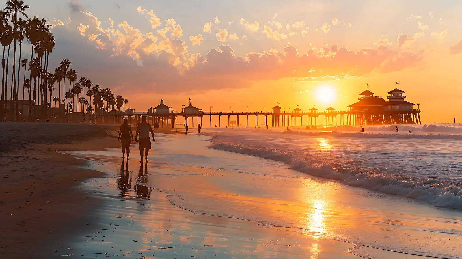 Picturesque Huntington Beach Pier Panorama — free download from Dotvec