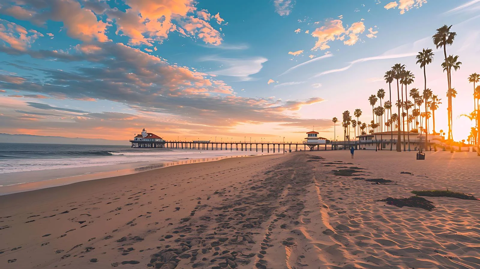 Scenic Huntington Beach Pier Background View — free download from Dotvec