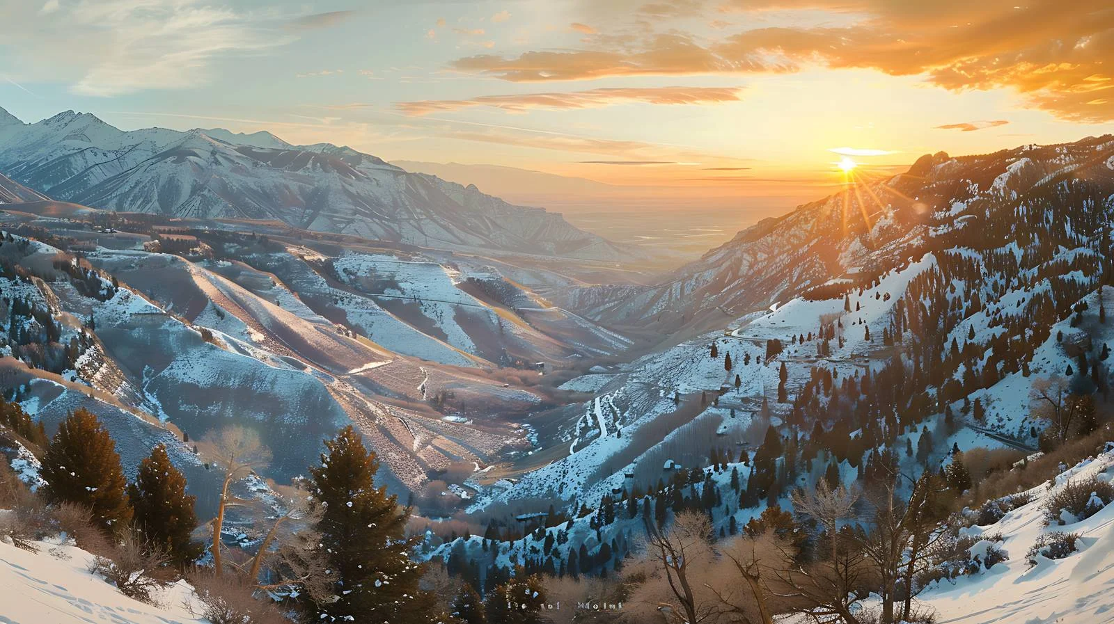 Scenic Little Cottonwood Canyon Sunset Panorama — free download from Dotvec