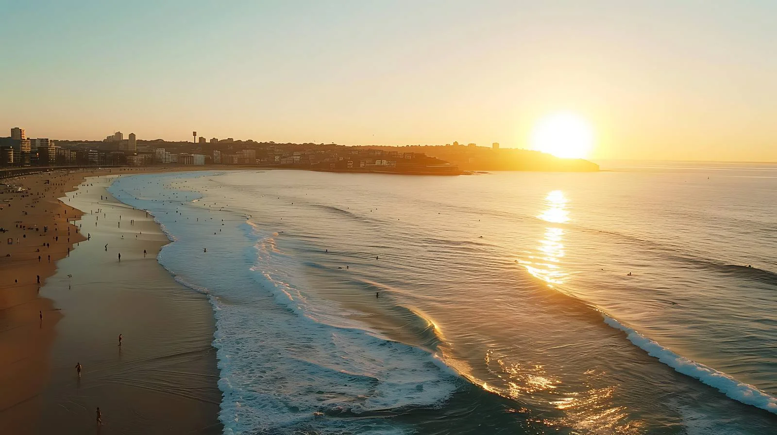 Breathtaking Bondi Beach Sunset Panorama Sydney — free download from Dotvec
