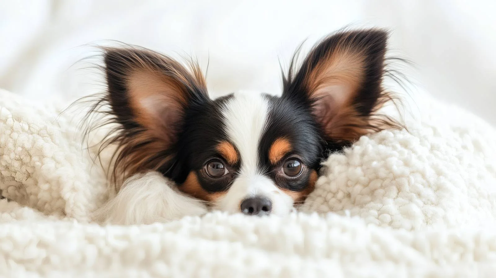 Elegant Papillon Canine in Serene Indoor Setting — free download from Dotvec