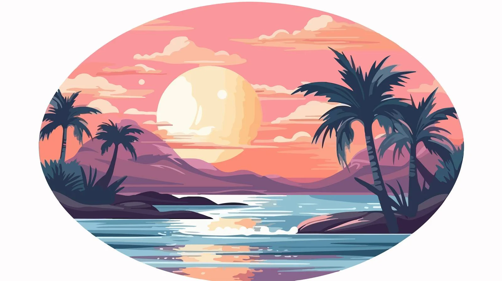 Serene Paradise Badge — free download from Dotvec