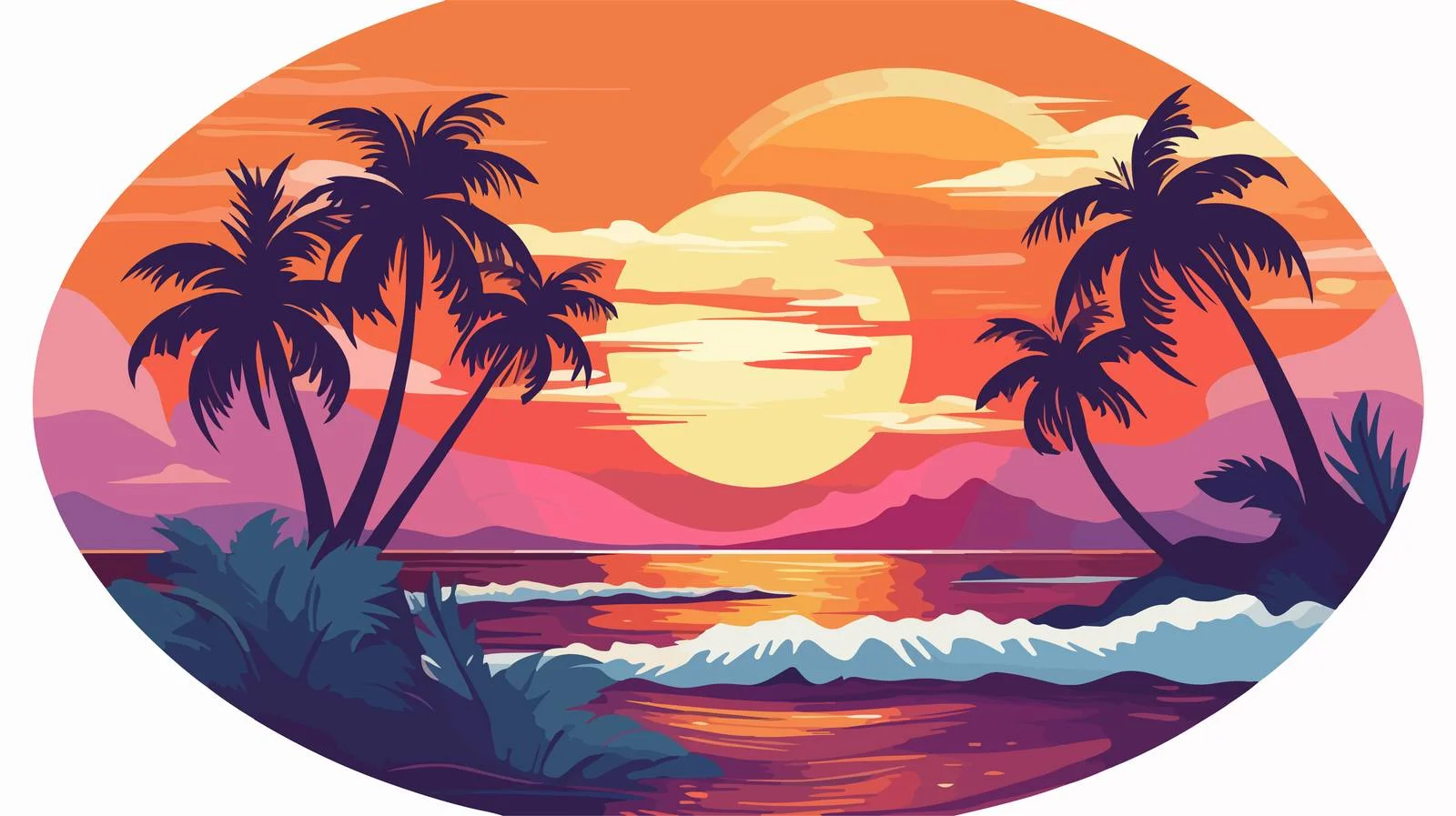 Tropical Paradise Badge — free download from Dotvec