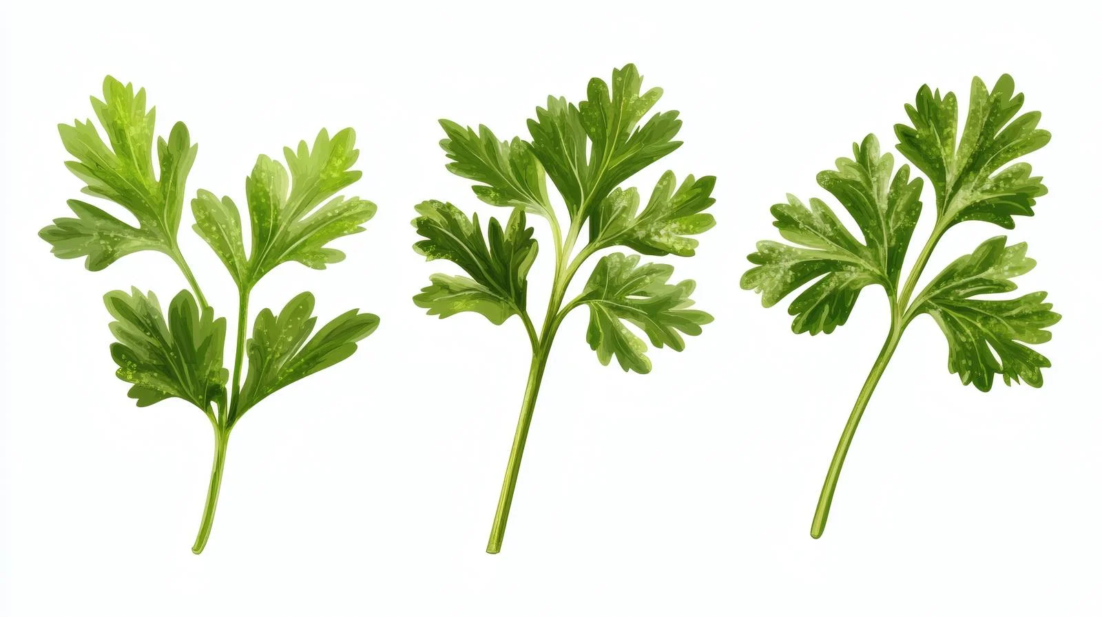 Fresh Parsley Leaves on White Background — free download from Dotvec