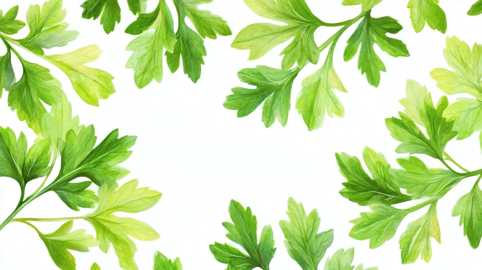 Fresh Parsley Leaves on White Background — free download from Dotvec