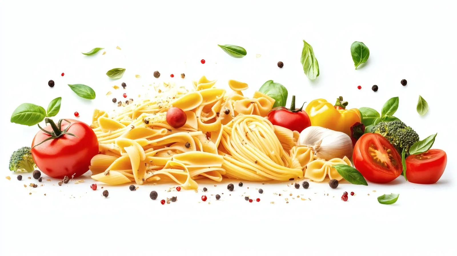 Fresh Vegetable Pasta Cooking on White Background — free download from Dotvec