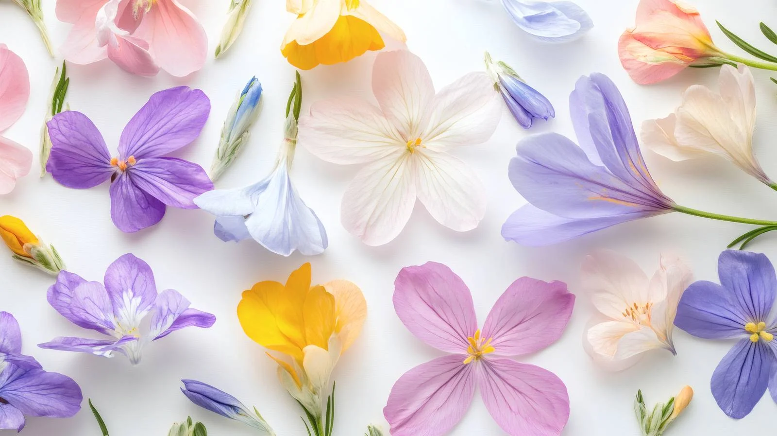 Elegant Spring Flowers on White Background — free download from Dotvec