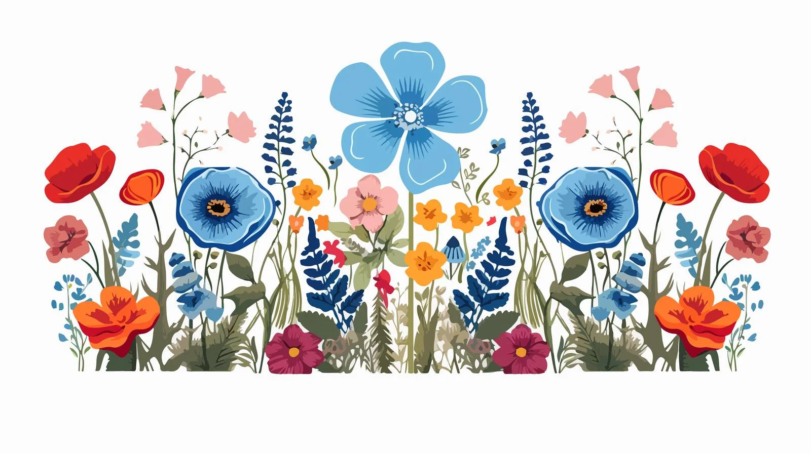 Peace Sign with Flowers and Mushrooms — free download from Dotvec