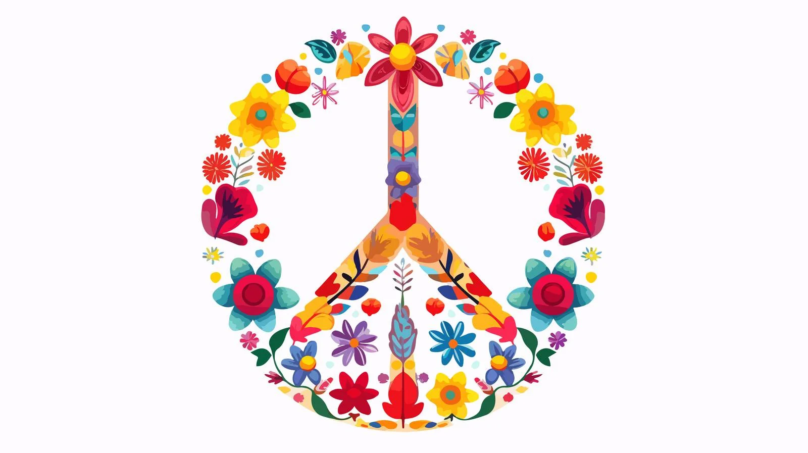 Nature-inspired Peace Symbol Artwork — free download from Dotvec