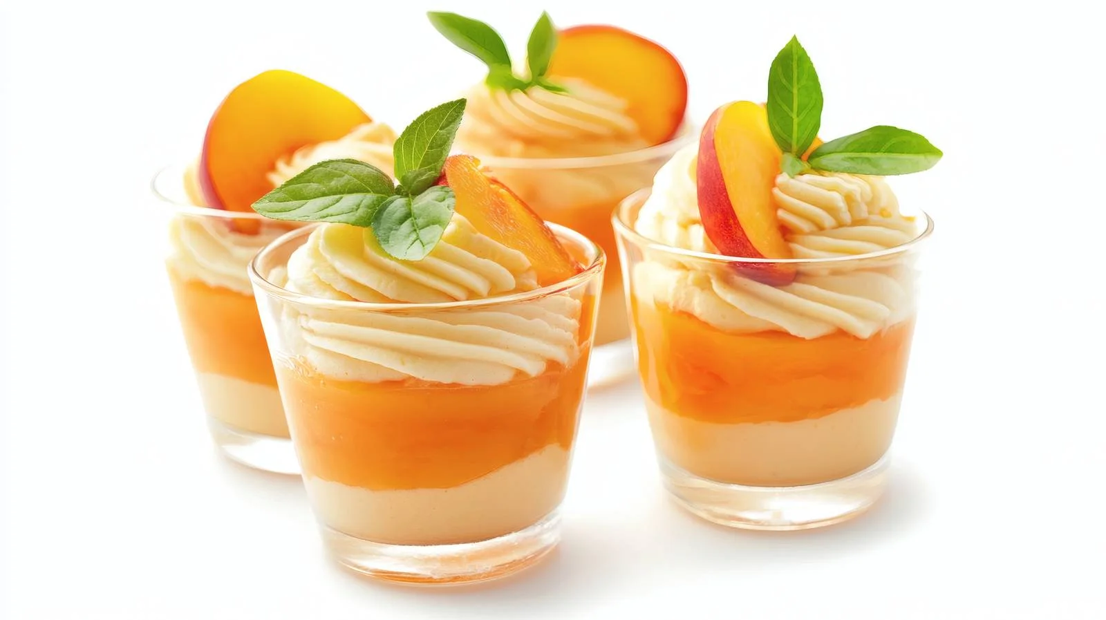 Delicious Peach Dessert on White Background — free download from Dotvec