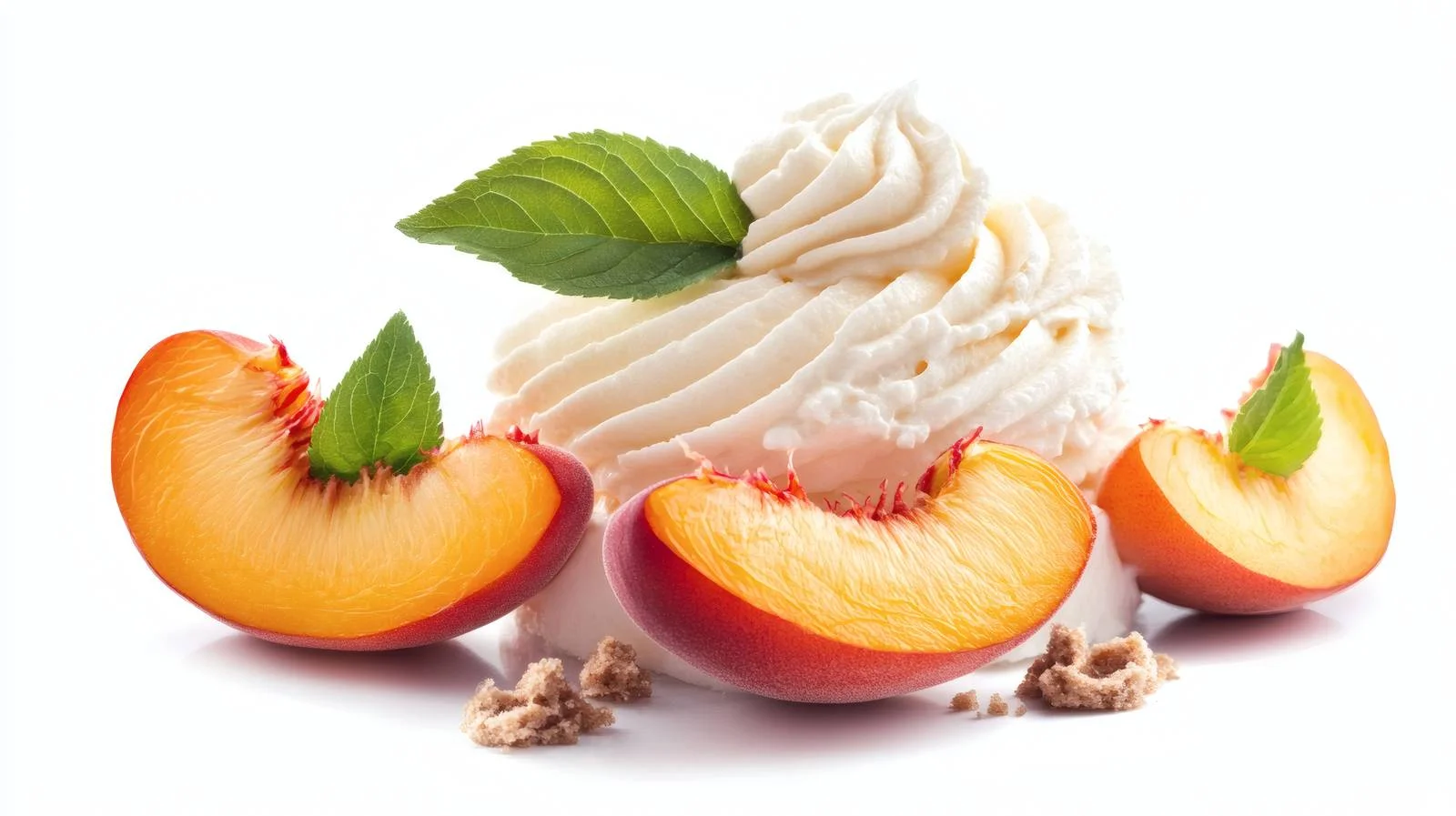 Delicious Peach Dessert on White Background — free download from Dotvec