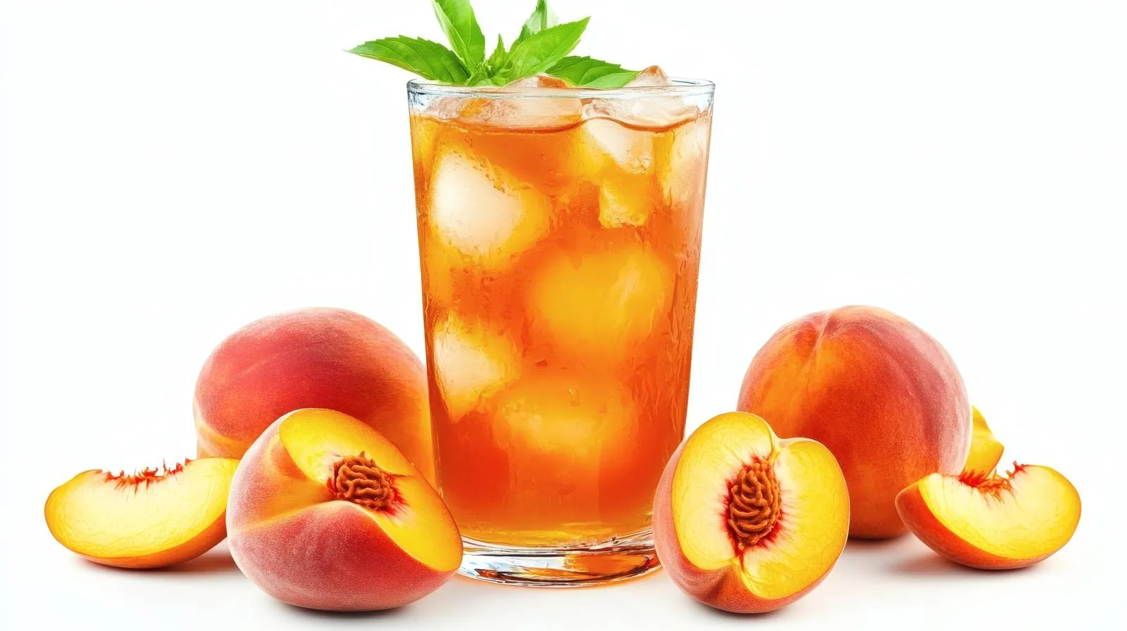 Refreshing Peach Iced Tea on White — free download from Dotvec
