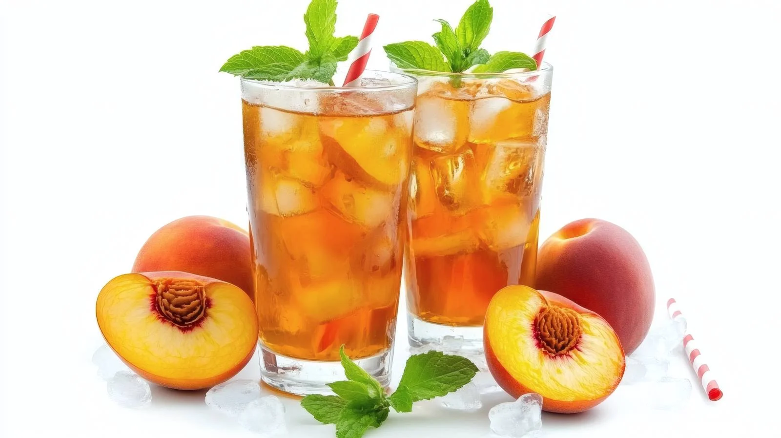Refreshing Peach Iced Tea on White — free download from Dotvec