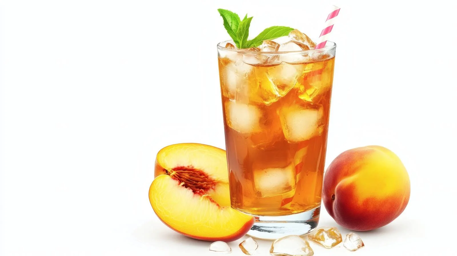 Refreshing Peach Iced Tea on White — free download from Dotvec