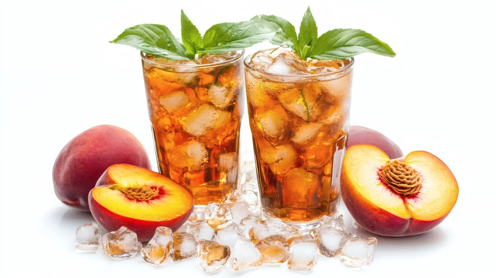Refreshing Peach Iced Tea on White — free download from Dotvec