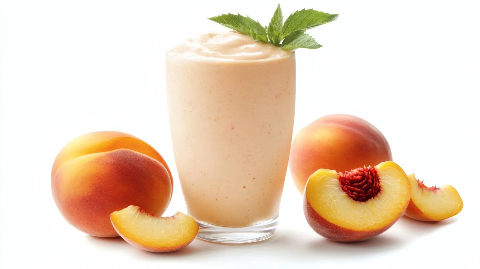 Delicious Peach Smoothie Dessert on White — free download from Dotvec