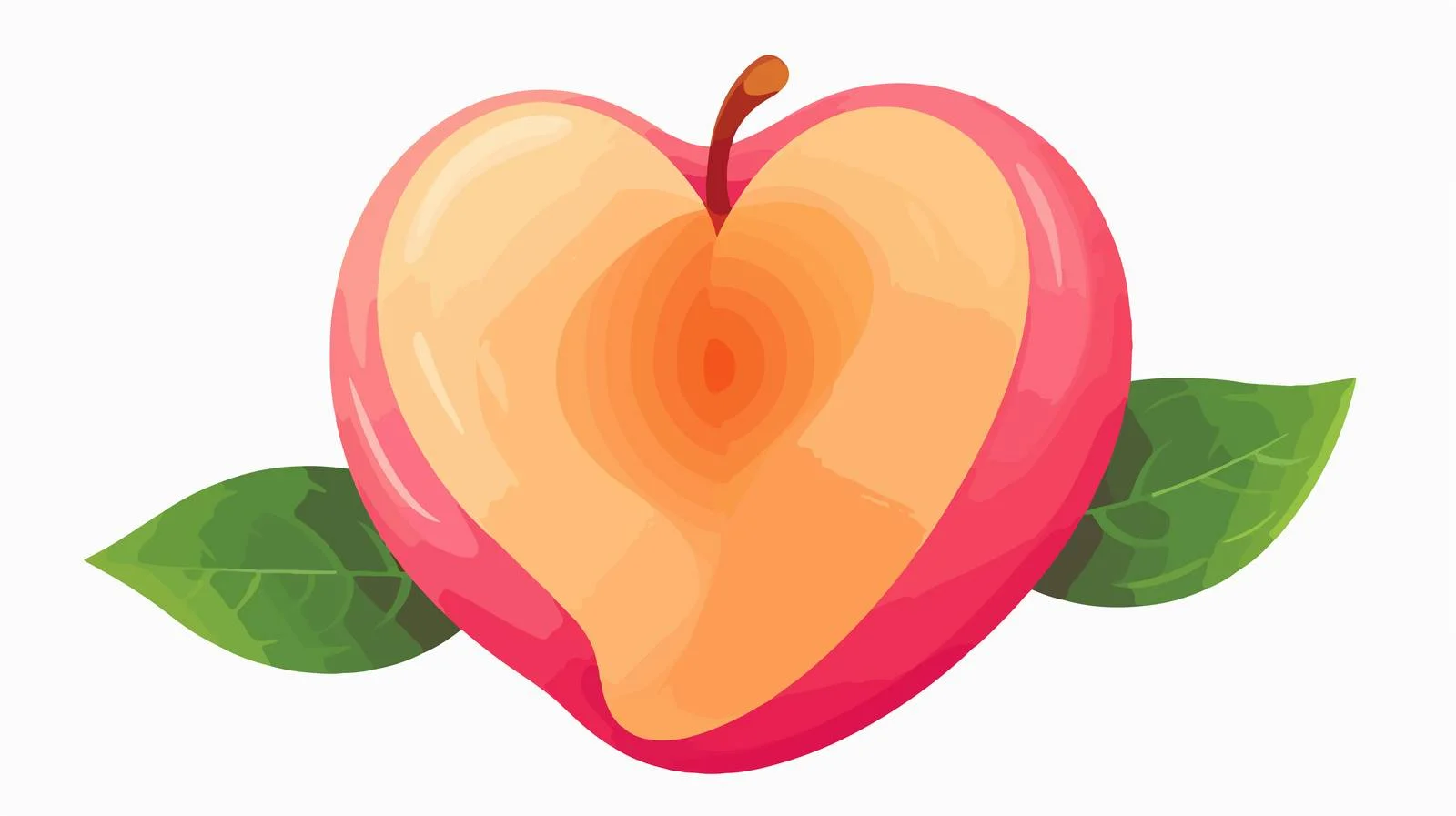 Pink Heart Shaped Peach Vector Illustration — free download from Dotvec