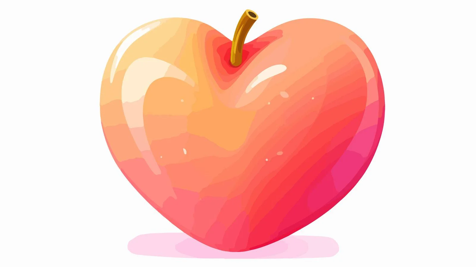 Pink Heart-Shaped Peach Vector Illustration — free download from Dotvec