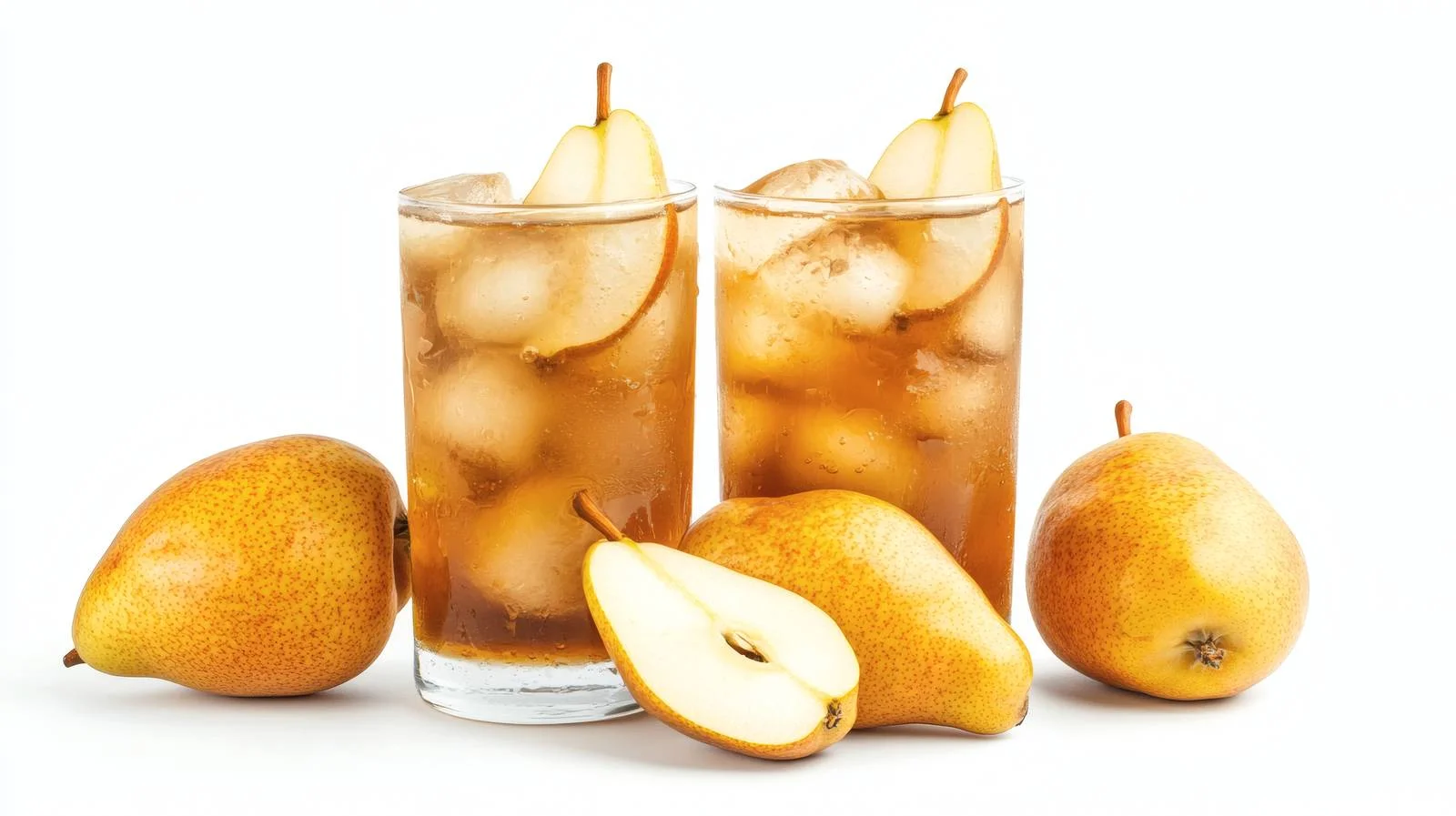 Refreshing Pear Cider Beverage on White Background — free download from Dotvec