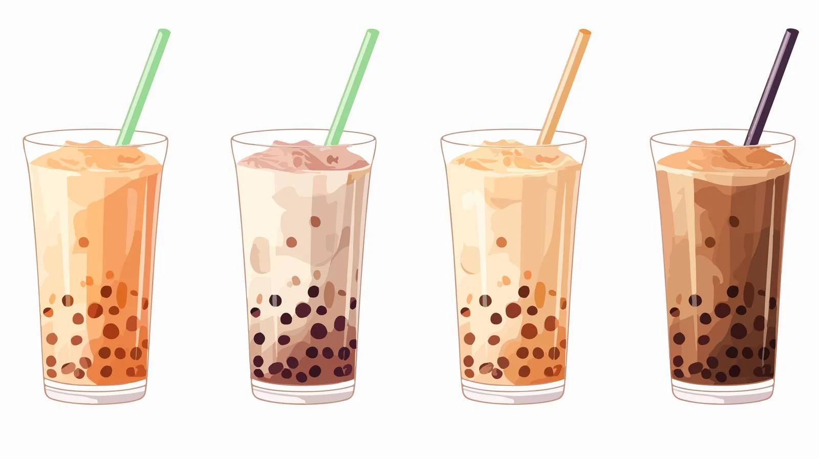 Pearl Milk Tea Vector Menu Illustration — free download from Dotvec